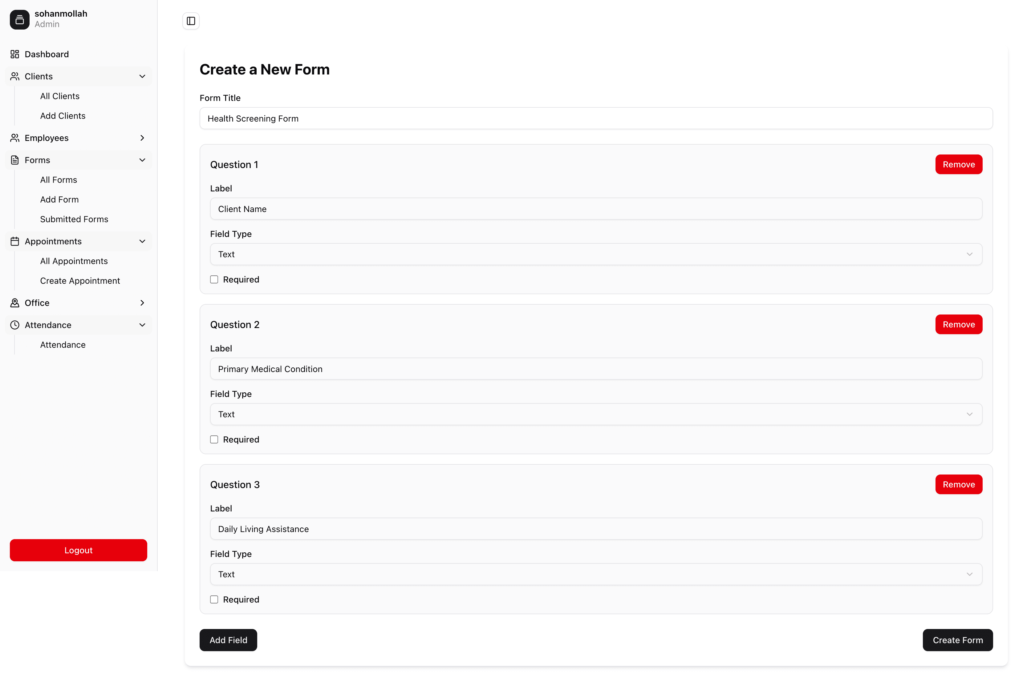 Form builder